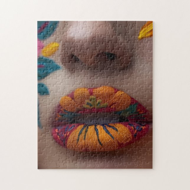 Quebra-cabeça Lip Art (Vertical)
