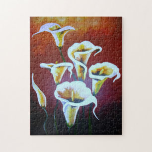 Quebra-cabeça Lírios Calla Brancos