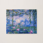 Quebra-cabeça Lírios de água<br><div class="desc">Water Lily é uma série de mais de 200 pinturas a óleo do Impressionista Francês Claude Monet. Esta pintura,  completada em 1919,  apresenta tons de azul e rosa.</div>