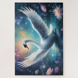 Quebra-cabeça Lírios de água do lago de meia-noite com fantasia 