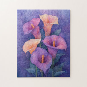 Quebra-cabeça Lírios de Calla Roxo Elegante