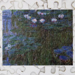 Quebra-cabeça Lírios de Claude Monet, Vintage Fine Art<br><div class="desc">Lírios de Claude Monet é uma pintura típica de arte do impressionismo vintage que apresenta lírios em um lago no jardim de Monet em sua casa em Giverny, França. O verde profundo dos salgueiros chorões está lançando um reflexo no lago. Claude Monet gostava de pintar "en plein air" ou "ao...</div>