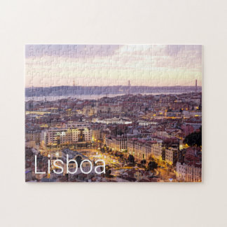 Quebra-cabeça Lisboa Portugal Sunset Skyline Cityscape Souvenir