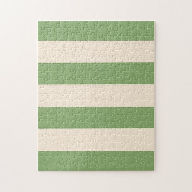 Quebra-cabeça Listras de Verde Espargo e Branco Antigo (Vertical)