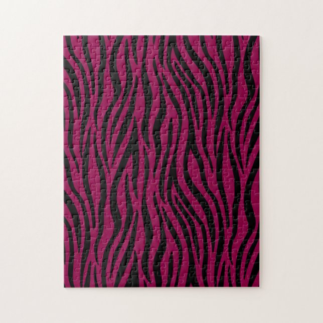 Quebra-cabeça Listras de Zebra em Impressão Safari Preta e Magen (Vertical)