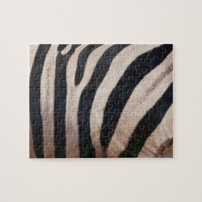 Quebra-cabeça Listras de Zebra Preta e Branca (Horizontal)