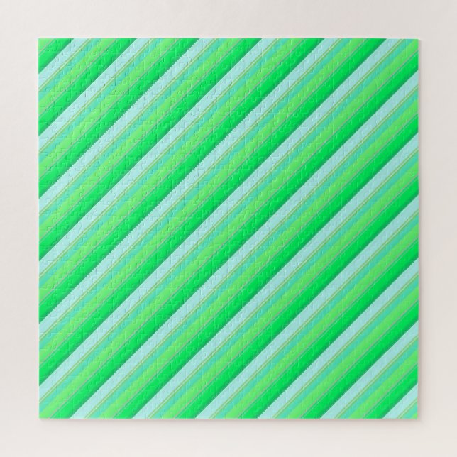 Quebra-cabeça Listras verdes aqua fofas (Vertical)
