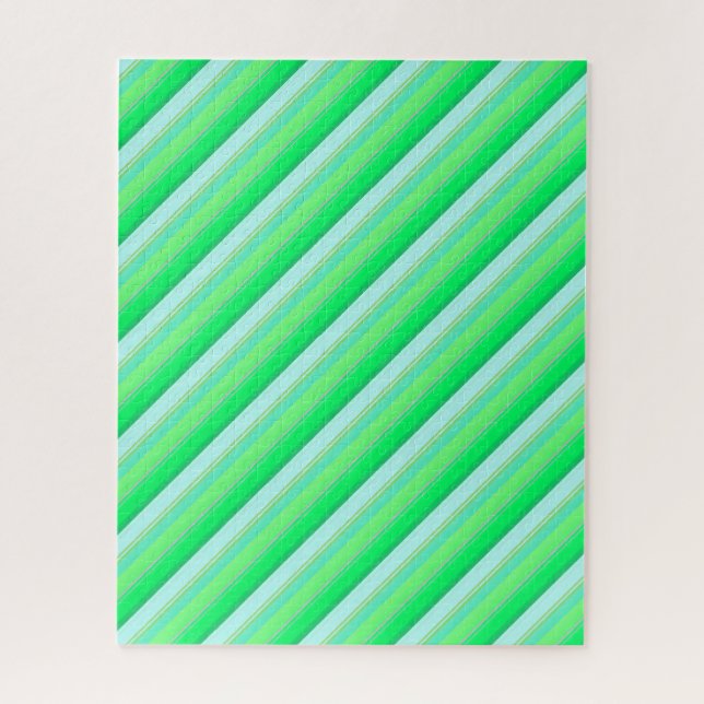 Quebra-cabeça Listras verdes aqua fofas (Vertical)