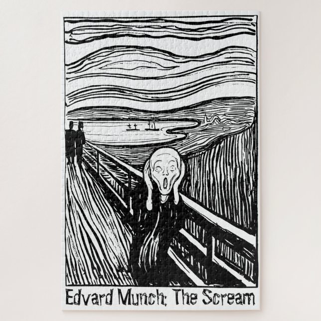 Quebra-cabeça Litografia de Edvard Munch O Grito Arte 1000 Peças (Vertical)