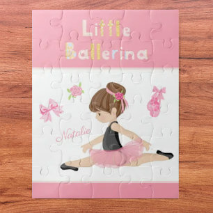 Quebra-cabeça Little Ballerina Pink Balé Girls Name