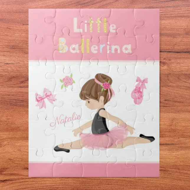 Quebra-cabeça Little Ballerina Pink Balé Girls Name (Criador carregado)