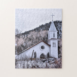 Quebra-cabeça Little Mountain Town Church - 11x14 - 252 pcs