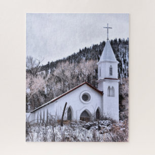 Quebra-cabeça Little Mountain Town Church - 16x20 - 520 pcs