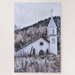 Quebra-cabeça Little Mountain Town Church - 20x30 - 1014 pcs