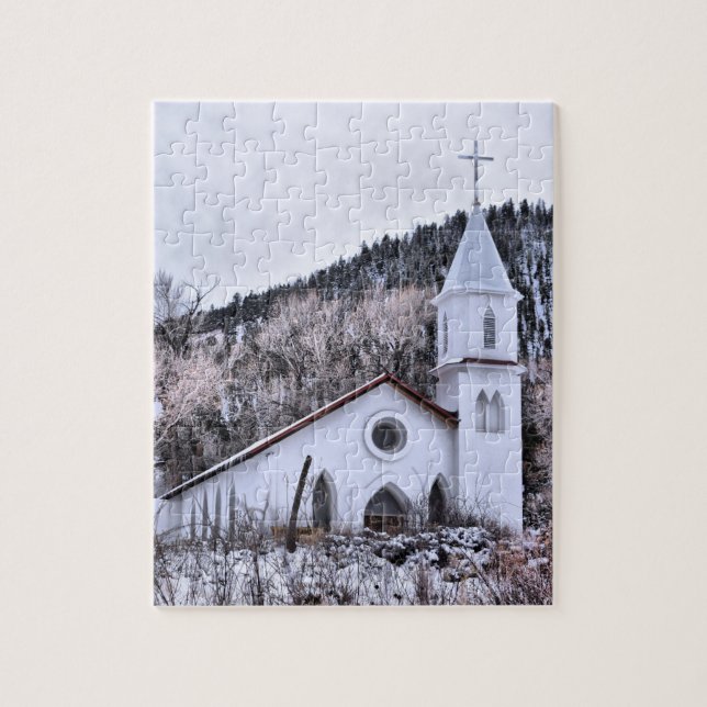 Quebra-cabeça Little Mountain Town Church - 8x10 - 110 pcs (Vertical)