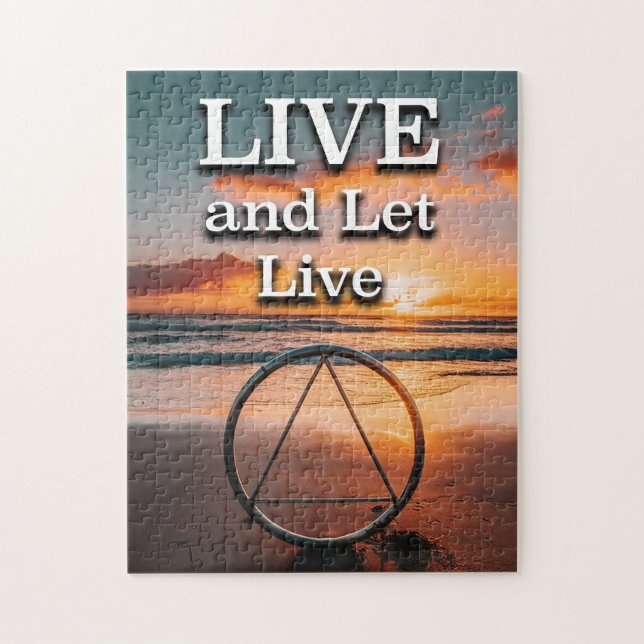 Quebra-cabeça Live And Let Live Recovery Slogan Sunrise (Vertical)