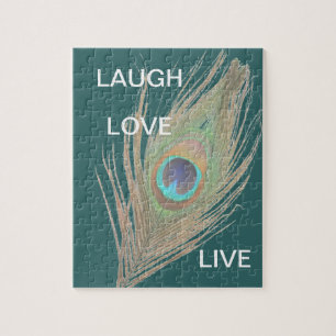 Quebra-cabeça Live,Laugh,Love Peacock Feather
