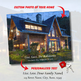 Quebra-cabeça Live. Love. [Family Name] New Home Photo & Address