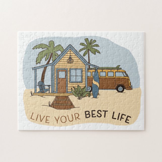 Quebra-cabeça Live Your Best Life Beach Surfer (Horizontal)