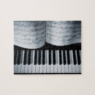 Quebra-cabeça Livro das chaves e de música do piano