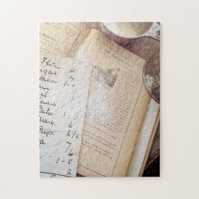 Quebra-cabeça Livro de receitas e receitas antigas (Vertical)