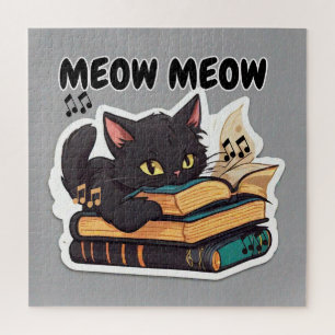 Quebra-cabeça Livro Leitura De Gatos De Meia