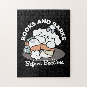 Quebra-cabeça Livros e Latidos - Design de Leitura de Cachorro S