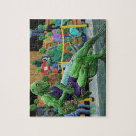 Quebra-cabeça Lizard Warrior Luta de Arte Pequena Fantasia