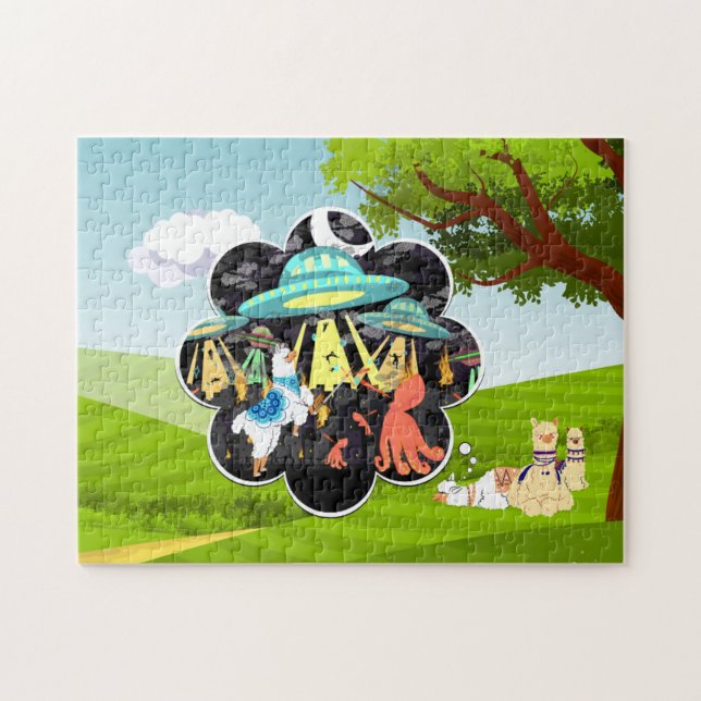 Quebra-cabeça Llama vs Mau Squid Epic Space Batalha (Horizontal)