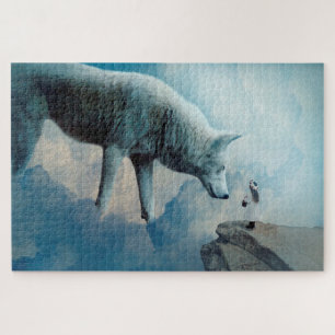 Quebra-cabeça Lobo Branco e Rapariga