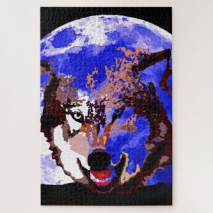 Quebra-cabeça Lobo e Lua cheia