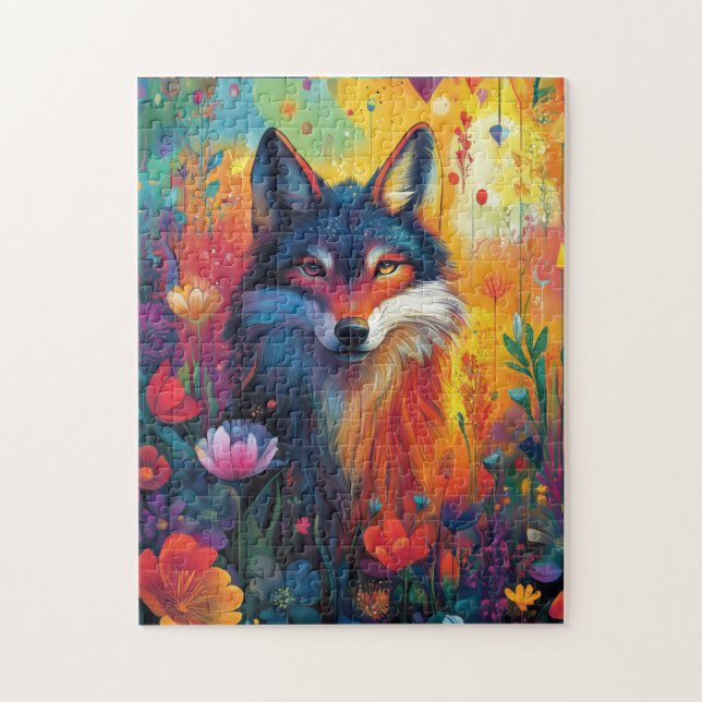 Quebra-cabeça Lobo místico numa paisagem sonhada (Vertical)