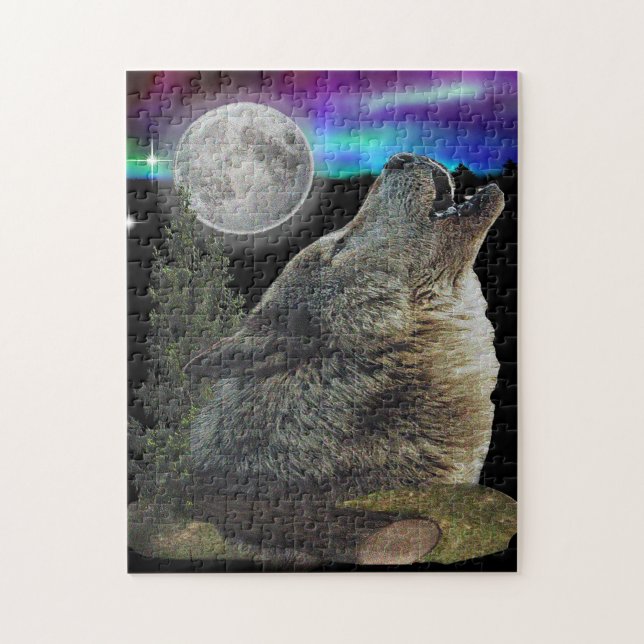 Quebra-cabeça Lobo na poster da noite (Vertical)