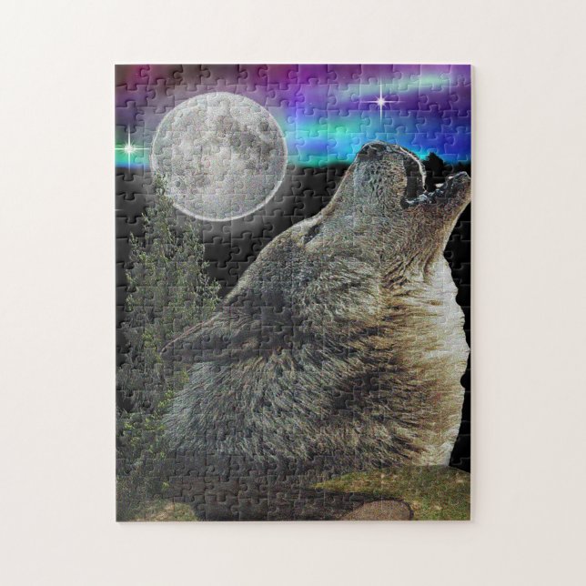 Quebra-cabeça Lobo na poster da noite (Vertical)