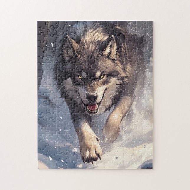 Quebra-cabeça Lobo no inverno (Vertical)