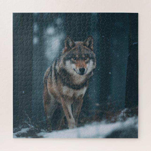 Quebra-cabeça Lobo no Inverno (Vertical)