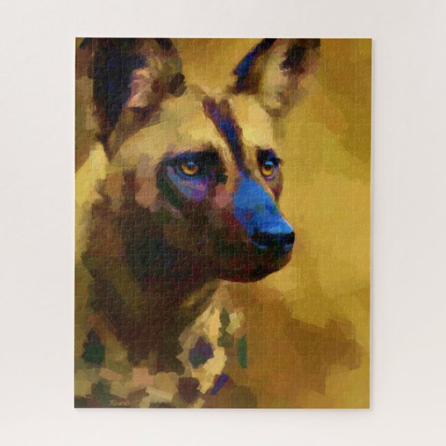 Quebra-cabeça Lobo Pintado Africano (Vertical)