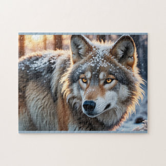 Quebra-cabeça Lobo selvagem no inverno