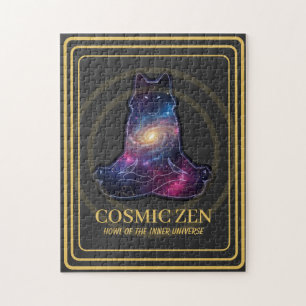 Quebra-cabeça Lobo Zen Cósmico – Animal Espiritual da Galáxia Me