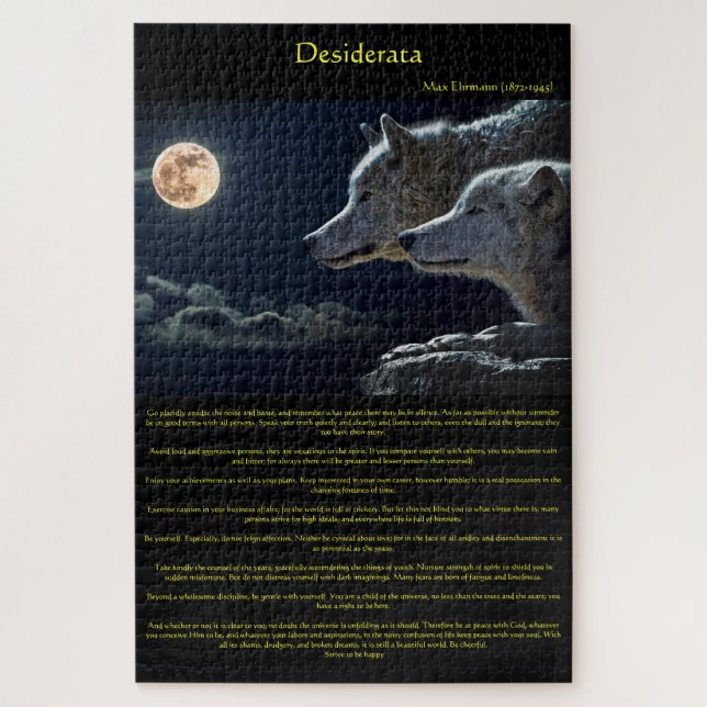 Quebra-cabeça Lobos brancos de Desiderata na montanha  (Vertical)