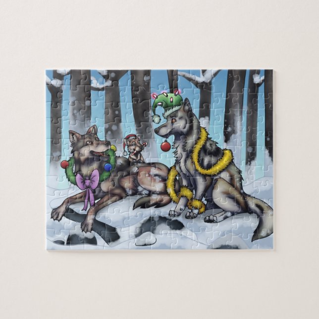 Quebra-cabeça Lobos Feriados (Horizontal)