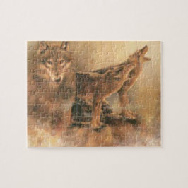 Quebra-cabeça Lobos-Howling Selvagens Brown