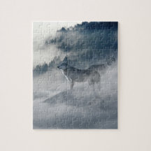 Lobos numa paisagem de inverno