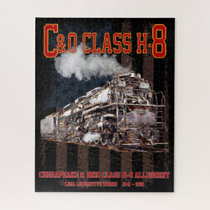 Quebra-cabeça Locomotiva Allegheny C&O Classe H-8 - bandeira ame