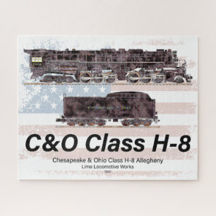 Quebra-cabeça Locomotiva Allegheny C&O Classe H-8 - bandeira ame