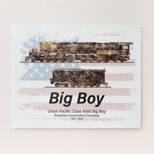 Quebra-cabeça Locomotiva Americana de Comboio de Vintage com Big