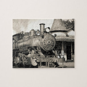 Quebra-cabeça Locomotiva Antiga Trem Motor a Vapor Ferrovia