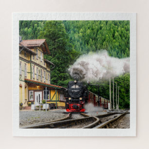 Quebra-cabeça Locomotiva de vintage com fotografia a vapor 20 x