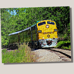 Quebra-cabeça Locomotiva do Motor diesel amarelo