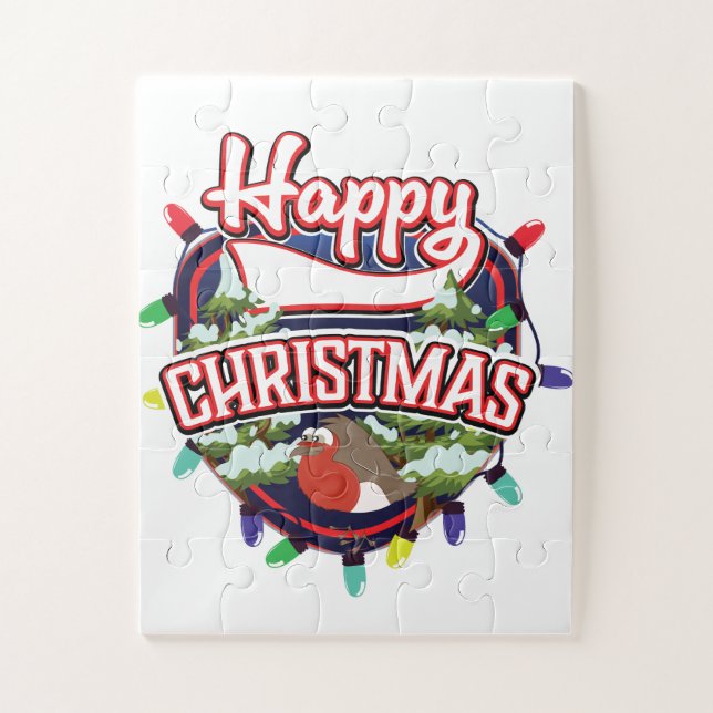 Quebra-cabeça Logotipo animado de Natal feliz (Vertical)